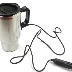 12V Electric Kettle Double Layer Stainless Steel Car Mug Vehicle Thermos Cup Silver