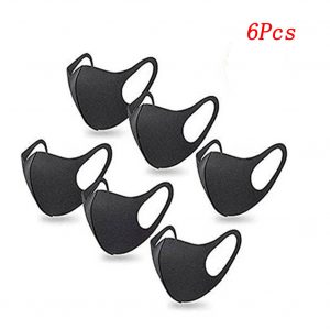 6pcs/bag Anti-haze Mask Men Women Breathable Dust-proof Air Cotton Stereo Black Mask black