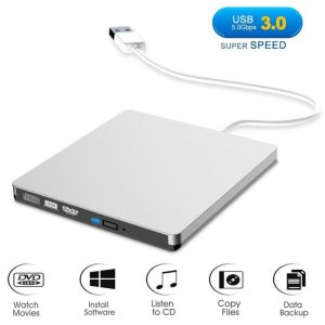 External CD/DVD Drive for Laptop External DVD Burner CD/DVD +/-RW Drive/Burner/Writer USB3.0 Mobile Optical Drive  Silver