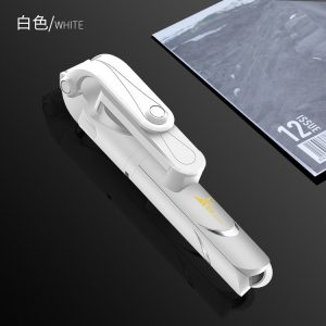 XT-09 Mobile Selfie Stick Tripod Holder Bluetooth Remote Travel Size Holder Folding white