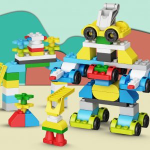 119pcs/set Boy Girl Transformation Car Robot Building Block Early Education Assemble Toy Plastic Gift