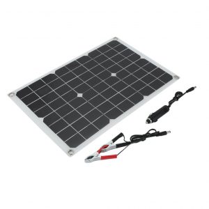 20W Multipurpose Single Crystal Solar Power Panels Mobile Phone Charging Portable Emergency Charging Panels for Vehicle Black and white