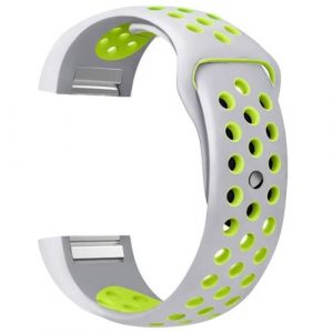 Soft Silicone Replacement Spare Sport Band Bracelet Strap for Fitbit Charge 2  Silver yellow
