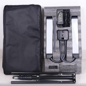 Rotatable LED Fill Light Dimmable Flexible Dual Arm for Cellphone Live Video Selfie Photography base version + light stand