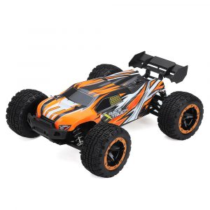 SG1602 1/16 2.4G 30KM/H Brush Simulation Large Caster Leather Grip RC Car Big Foot High Speed Vehicle Models with LED lights Orange