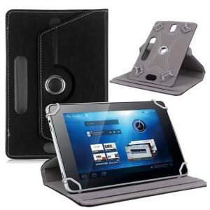 7/8/9/10 Inch Universal 360 Degree Rotating Four Hook Leather Tablet Protection Case black_8 inch