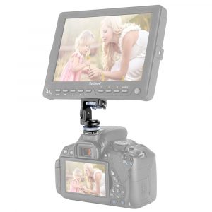 VK-2 360 Paranomic Hot Shoe Ballhead Monitor Base Mount Bracket Holder Universal for DSLR Cameras LED Video Lights black