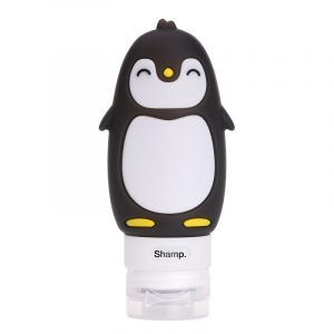 Cute Cartoon Penguin Portable Silicone Travel Bottles Travel Containers for Shampoo Conditioner Liquid Lotion blue