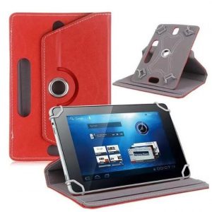 7/8/9/10 Inch Universal 360 Degree Rotating Four Hook Leather Tablet Protection Case Red_10 inch