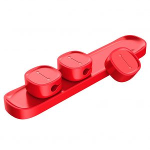 Cable Clip for Mobile Phone USB Data Cable Organizer Desktop Cable Winder red