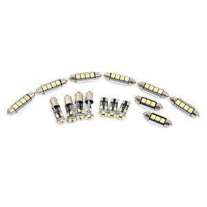 15pcs White Car Dome Map Reading LED Interior Error Free Light for 2002 2003 2004 2005 (B6 and B7) Canbus