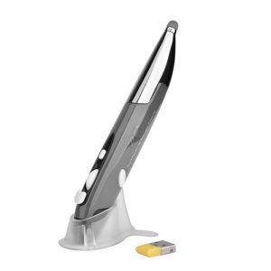 Portable Optical Wireless Mouse with Capacitive Stylus Touch Screen Drawing Pen gray