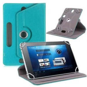 7/8/9/10 Inch Universal 360 Degree Rotating Four Hook Leather Tablet Protection Case Sky blue_9 inch