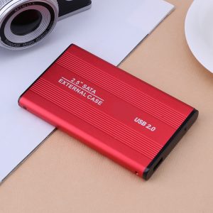 2.5 Inch USB 2.0/3.0 SATA External Mobile Hard Disk Box HDD Aluminum Alloy Shell Adapter Case Enclosure Box for PC Laptop Notebook Red USB2.0