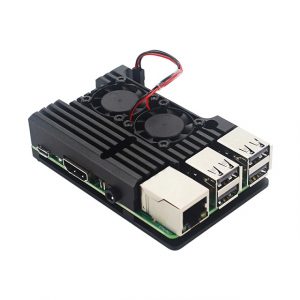 For Raspberry Pi 4 Aluminum Metal Case Box with Dual Fan Heat Sink