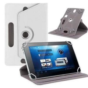 7/8/9/10 Inch Universal 360 Degree Rotating Four Hook Leather Tablet Protection Case White_10 inch