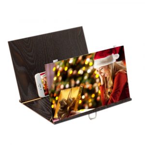 Stereoscopic Amplifying 12 Inch Desktop Wood Bracket Mobile Phone Video Screen Magnifier Amplifier Holder  coffee