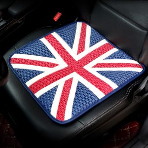 Universal Car Seat Cover PU Ice Silk Cushion Seat  Blue red_43 * 43CM