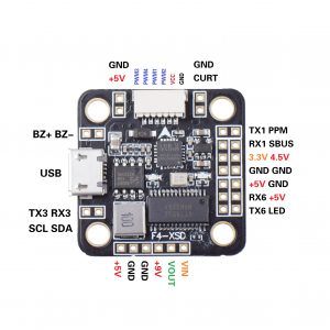 Betaflight F4-XSD Flight Controller Board 2-6S Built-in OSD 5V 9V BEC for Mini 150 130 FPV Racer Drone Support SBUS PPM RX gray