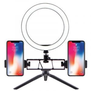 Selfie Ring Light LED Circle Light USB LED Desktop Lamp with Stand Dimmable LED Fill Light for Live Stream Photograph Desktop stand + 26cm fill light + double position