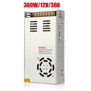 Universal Switching Converter Power Supply Adapter Transformer for LED Strip Light 220V to 12V DC 30A 360W As shown_360 watts 12 volts