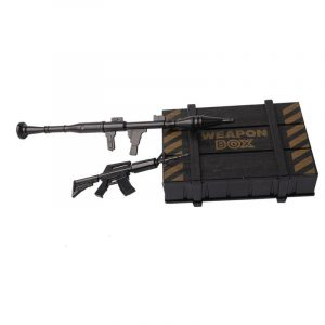 1/10 RC Car Rock Crawler Plastic Accessory Weapon Box Simulation Bullet Box and Gun Kit Decoration as shown