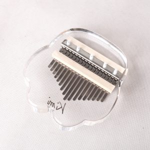 Cute Cat Claw Shaped 17 Key Kalimba Acrylic Thumb Piano Transparent Keyboard Instrument with Tuner Hammer + Gig Bag