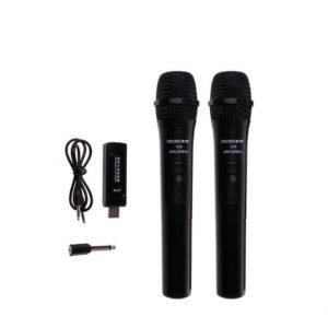 UHF USB 3.5mm 6.35mm Wireless Microphone Megaphone Handheld Mic with Receiver for Karaoke Speech Loudspeaker 2pcs
