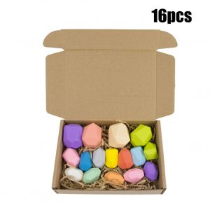 Wooden Colored Stone Building Block Educational Toy Stacking Game Toy Color Stacked Stone B (a set of 16)