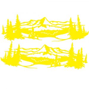 2 Pcs 50 * 150cm Universal Tree Sticker Mountain Scene Northern Great Car Sticker Vinyl Truck Rv Toy Transporter Accessories Vehicles Cars yellow