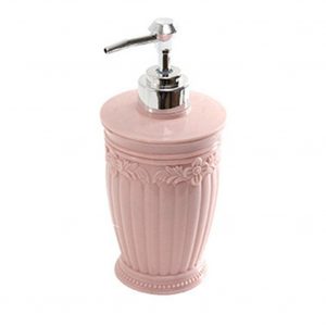 400ML European-style Carved Shower Gel Divided Empty Bottle Hand Sanitizer Shampoo Dispenser Round light pink