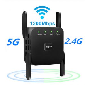 WiFi Amplifier 5G 1200Mbps  WiFi Router 2 External Antenna Wifi Range Amplifier Wifi 1200Mbps black US regulations