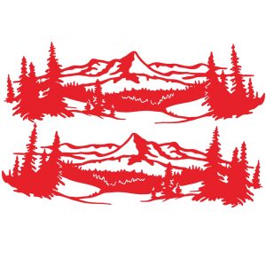 2 Pcs 50 * 150cm Universal Tree Sticker Mountain Scene Northern Great Car Sticker Vinyl Truck Rv Toy Transporter Accessories Vehicles Cars red