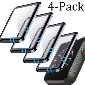 1/2/4 Pcs For Apple Watch Series 4 40/44mm 3D Full Covered Tempered Glass Screen Protector