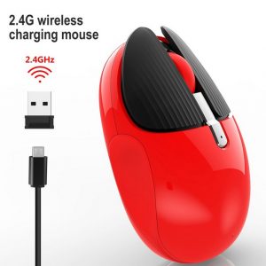 M106 2.4ghz Computer Mouse Rechargeable Wireless Silent 1600dpi Optical Adjustable Mouse red