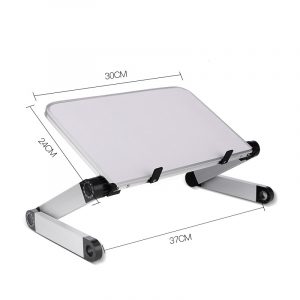 Aluminum Alloy Laptop Portable Foldable Adjustable Laptop Desk Computer Table Stand Tray Notebook PC Folding Desk Table Standard white