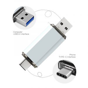 High Speed Type C USB3.1 U Disk L17- Aluminum Alloy Shell USB Flash Drive Gold_64G