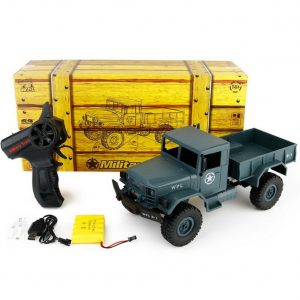 WPL B-14 RC Truck Remote Control 4 Wheel Drive Climbing Off-Road Vehicle Toy 2.4G Army Toys Car Shape with Head Lighting DIY KIT gray_Vehicle