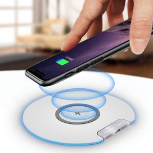 10W Fast Wireless Charger Micro USB General Qi Ultra slim Charging Pad   white