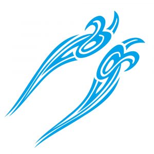 Flame Totem Car Head Engine Hood Sticker Car Sticker Scratch Car Door Stickers Waterproof Reflective Modification Decals blue