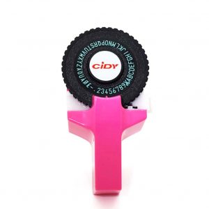 C101 Mini DIY Manual Typewriter Tape Capital Letter Disk Embossing Label Maker Pink
