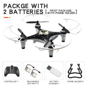 JX815-2 Mini 2.4GHz 4 Channel Drone 360?? Rolling Quadcopter black 2 battery