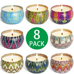 8Pcs/Set Soy Wax Fragrance Candles Set for Home Wedding Birthday Decoration 6.6x4cm