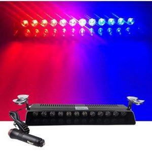 Car LED Emergency Strobe Flash Warning Light DC 12V 12 LED 12W Flashing Lights Red blue