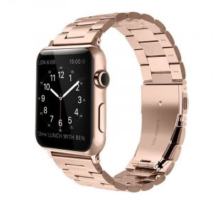 For iWatch Apple Watch Series 4 40mm/44mm Stainless Steel Band Strap Replacement Watch Band Rose gold_44mm