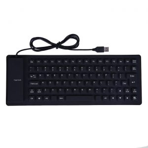 Portable Flexible Silicone Keyboard Foldable Waterproof Dustproof USB Silent Keyboard for Laptop Notebook  black