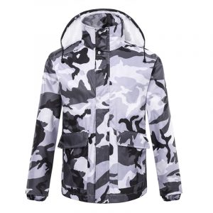 Adult Unisex Raincoat Suits Outdoor Windproof Waterproof Rainwear Rain Coat + Pants gray_XL