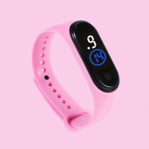 Waterproof M4 LED Muamaly Digital Watches Touch Control Sports Casual Stylish Boys Girls Watch Pink