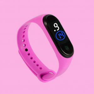 Waterproof M4 LED Muamaly Digital Watches Touch Control Sports Casual Stylish Boys Girls Watch Rose red