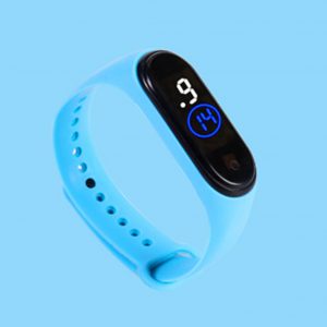 Waterproof M4 LED Muamaly Digital Watches Touch Control Sports Casual Stylish Boys Girls Watch Light blue